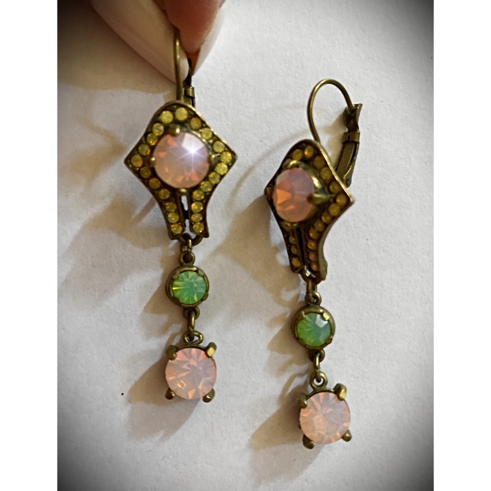 Antique Dangle Earrings with Crystals & or Stones